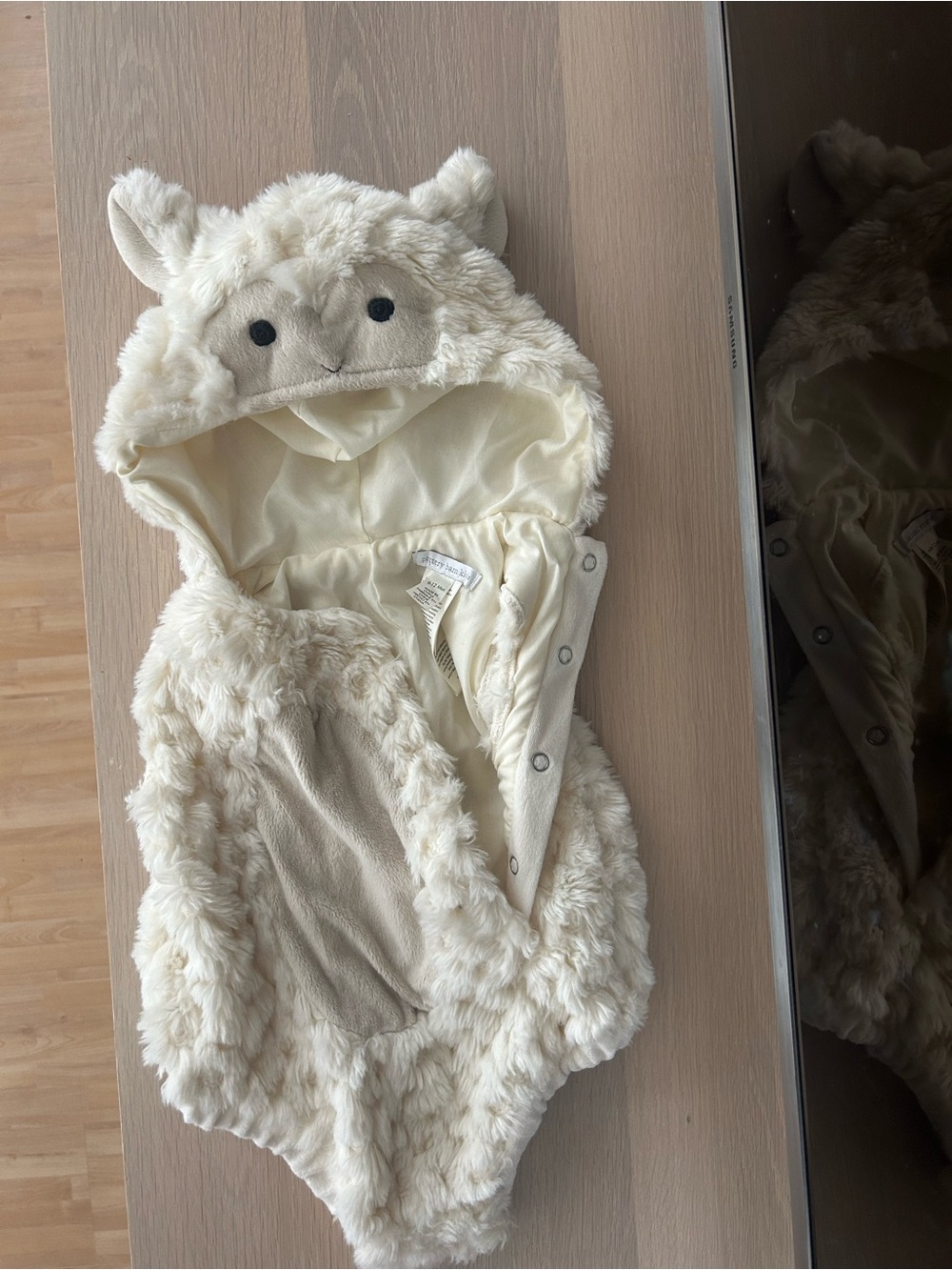 Pottery Barn Kids Baby Lamb Costume 6-12M Ivory Plush Halloween — discontinued —